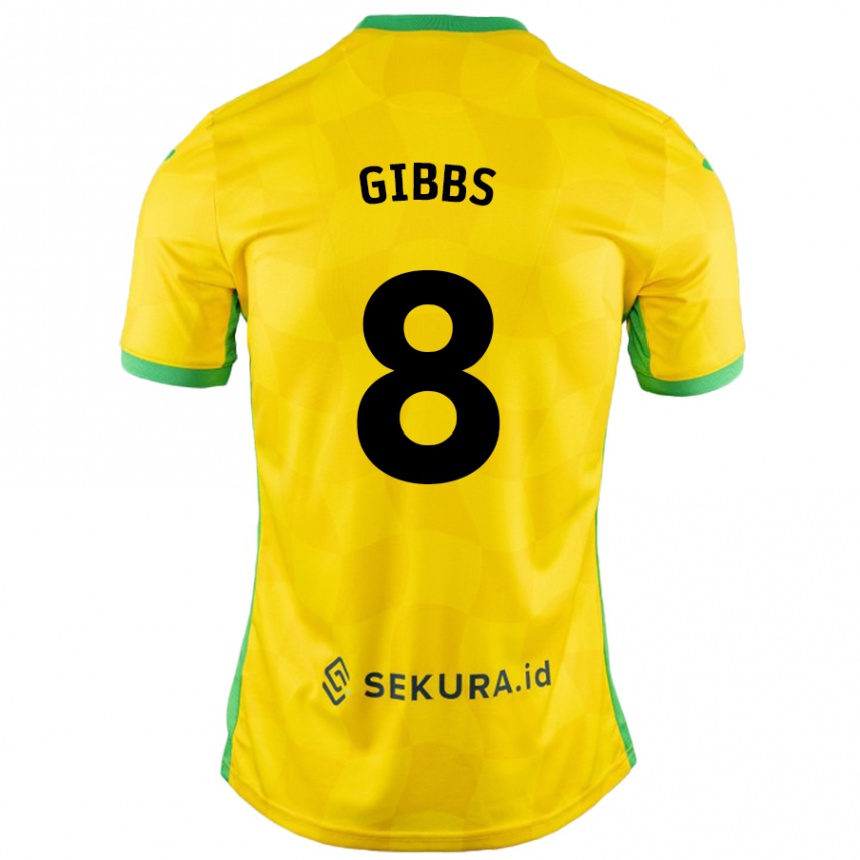 Vyrai Liam Gibbs #8 Geltona Žalia Namų Marškinėliai 2024/25 T-Shirt