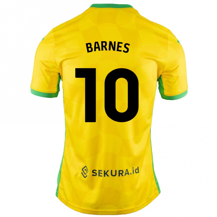 Vyrai Ashley Barnes #10 Geltona Žalia Namų Marškinėliai 2024/25 T-Shirt