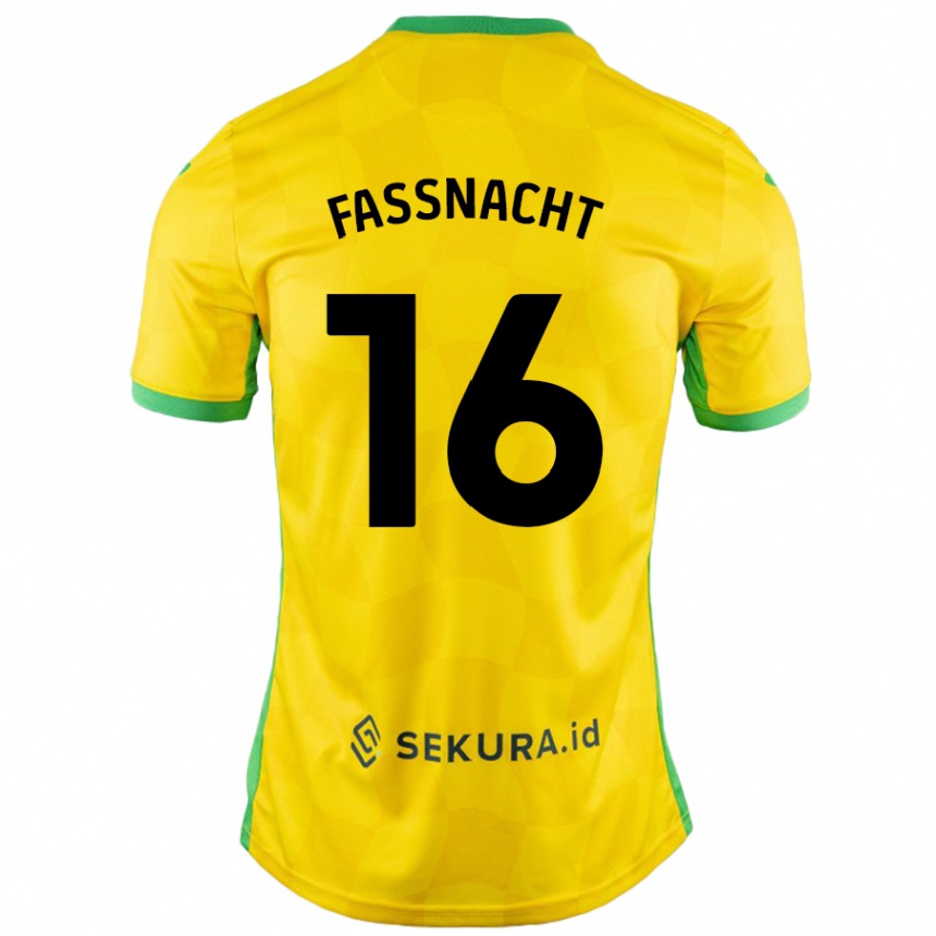 Vyrai Christian Fassnacht #16 Geltona Žalia Namų Marškinėliai 2024/25 T-Shirt