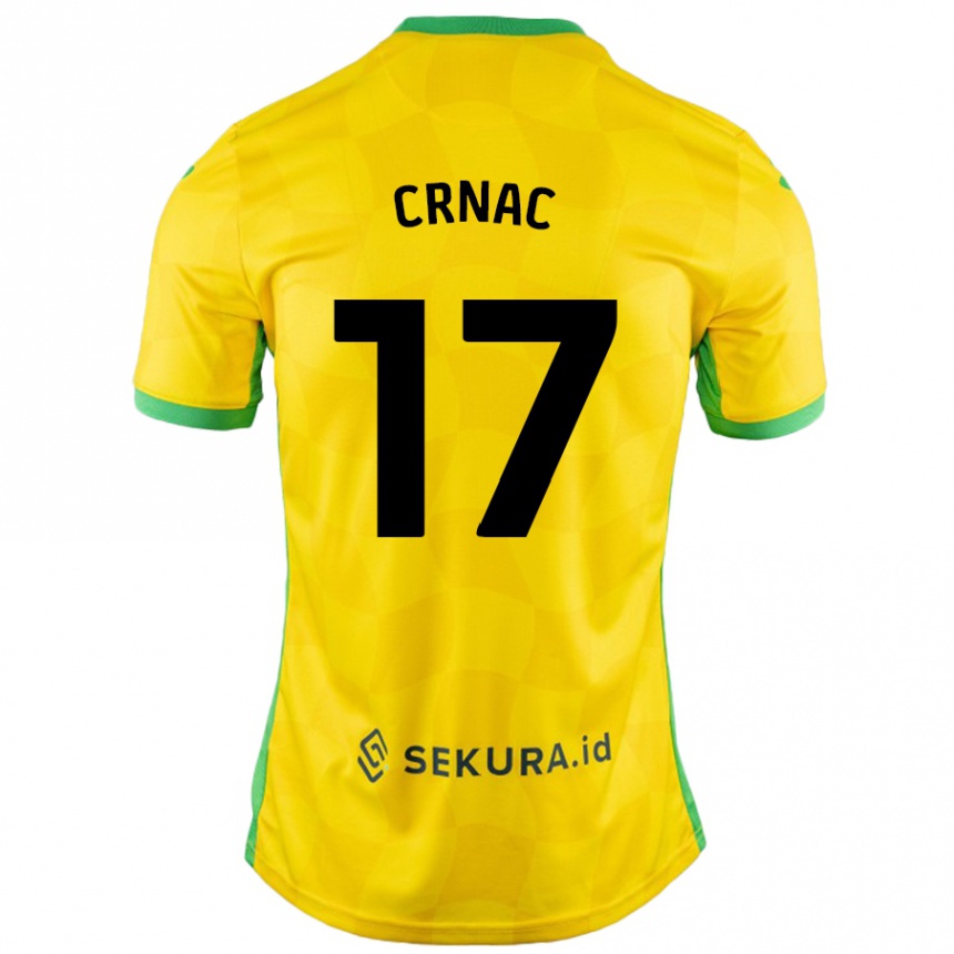 Vyrai Ante Crnac #17 Geltona Žalia Namų Marškinėliai 2024/25 T-Shirt