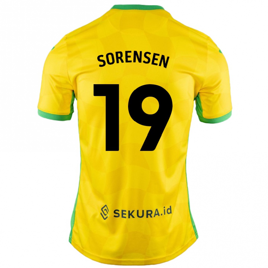 Vyrai Jacob Lungi Sørensen #19 Geltona Žalia Namų Marškinėliai 2024/25 T-Shirt