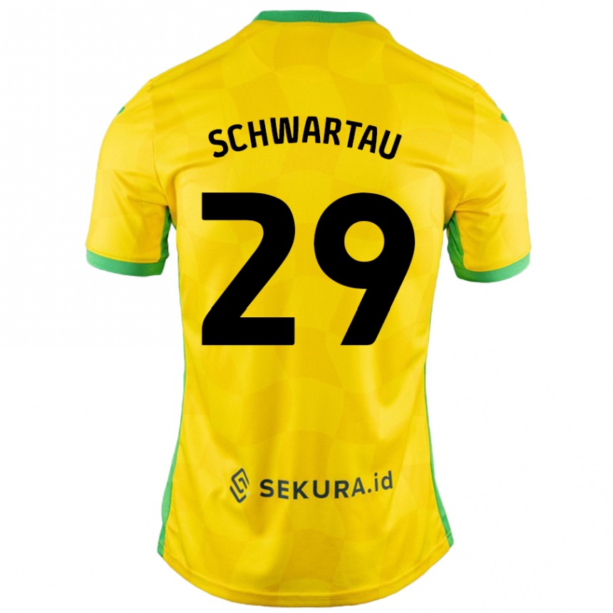 Vyrai Oscar Schwartau #29 Geltona Žalia Namų Marškinėliai 2024/25 T-Shirt