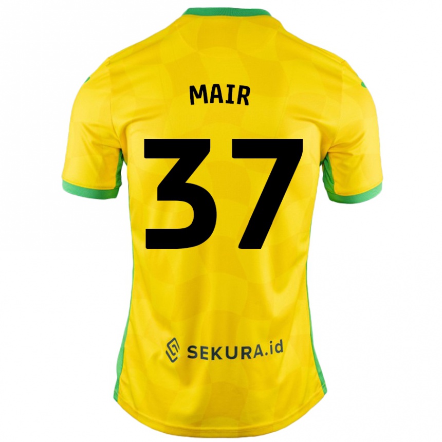 Vyrai Archie Mair #37 Geltona Žalia Namų Marškinėliai 2024/25 T-Shirt