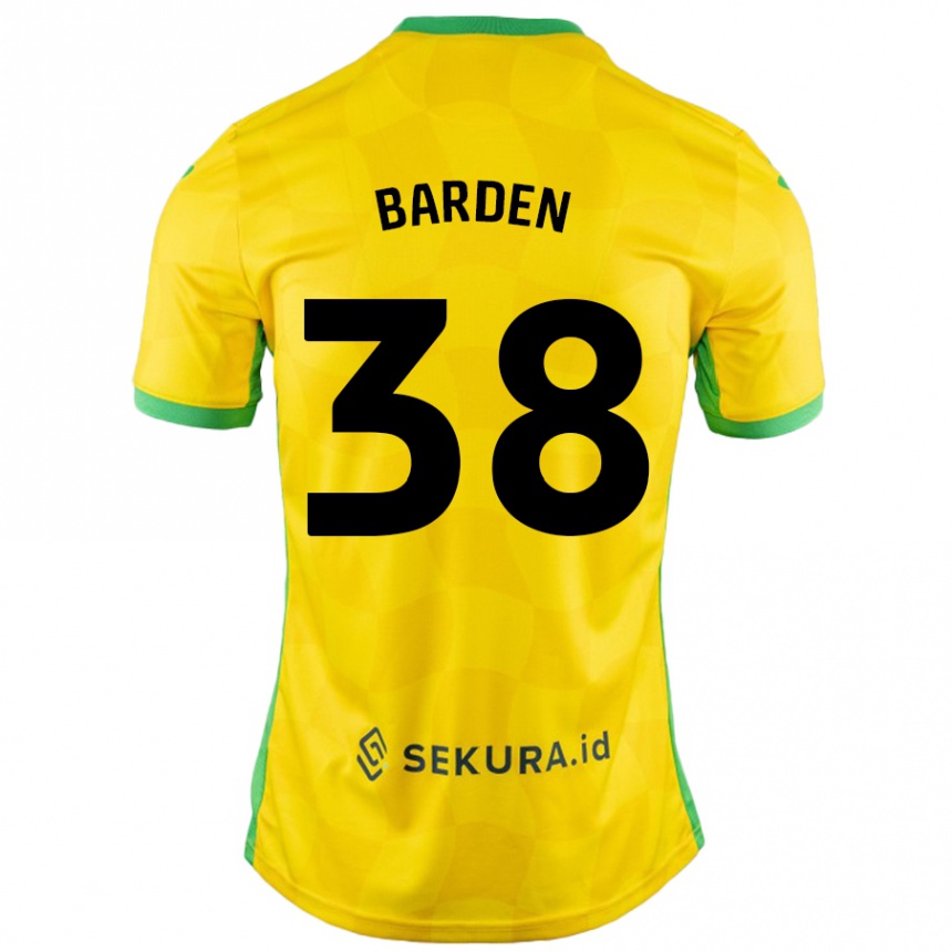 Vyrai Daniel Barden #38 Geltona Žalia Namų Marškinėliai 2024/25 T-Shirt