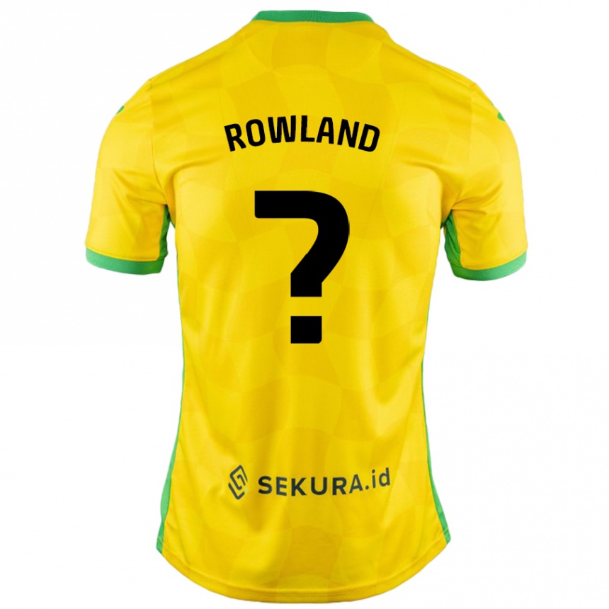 Vyrai Sonny Rowland #0 Geltona Žalia Namų Marškinėliai 2024/25 T-Shirt