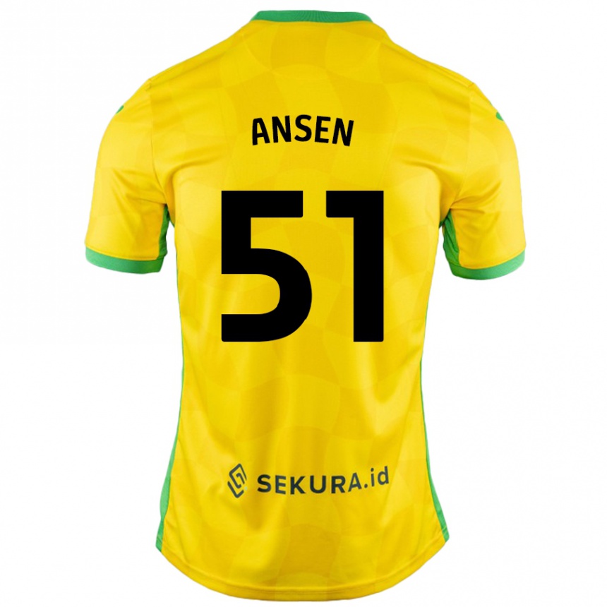 Vyrai Caleb Ansen #51 Geltona Žalia Namų Marškinėliai 2024/25 T-Shirt