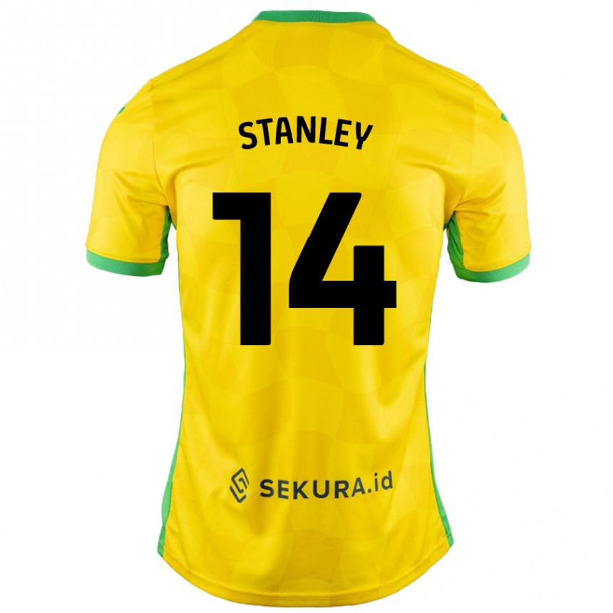 Vyrai Kathryn Stanley #14 Geltona Žalia Namų Marškinėliai 2024/25 T-Shirt