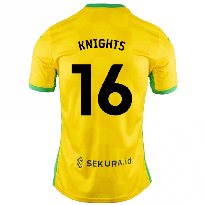 Vyrai Katie Knights #16 Geltona Žalia Namų Marškinėliai 2024/25 T-Shirt