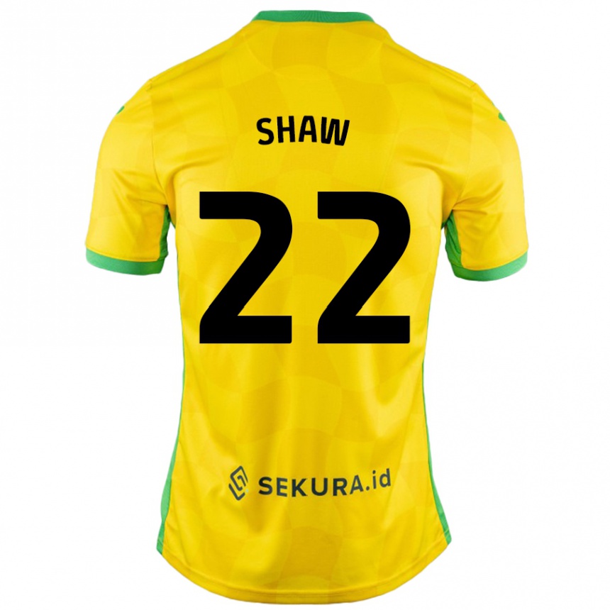 Vyrai Shannon Shaw #22 Geltona Žalia Namų Marškinėliai 2024/25 T-Shirt