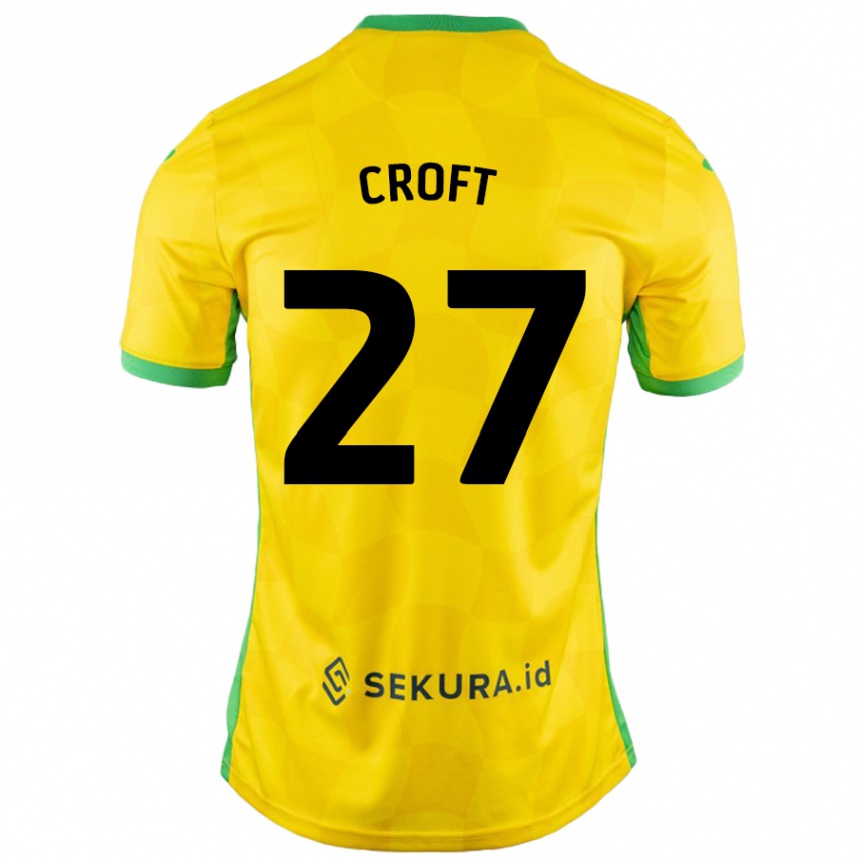 Vyrai Mary Croft #27 Geltona Žalia Namų Marškinėliai 2024/25 T-Shirt