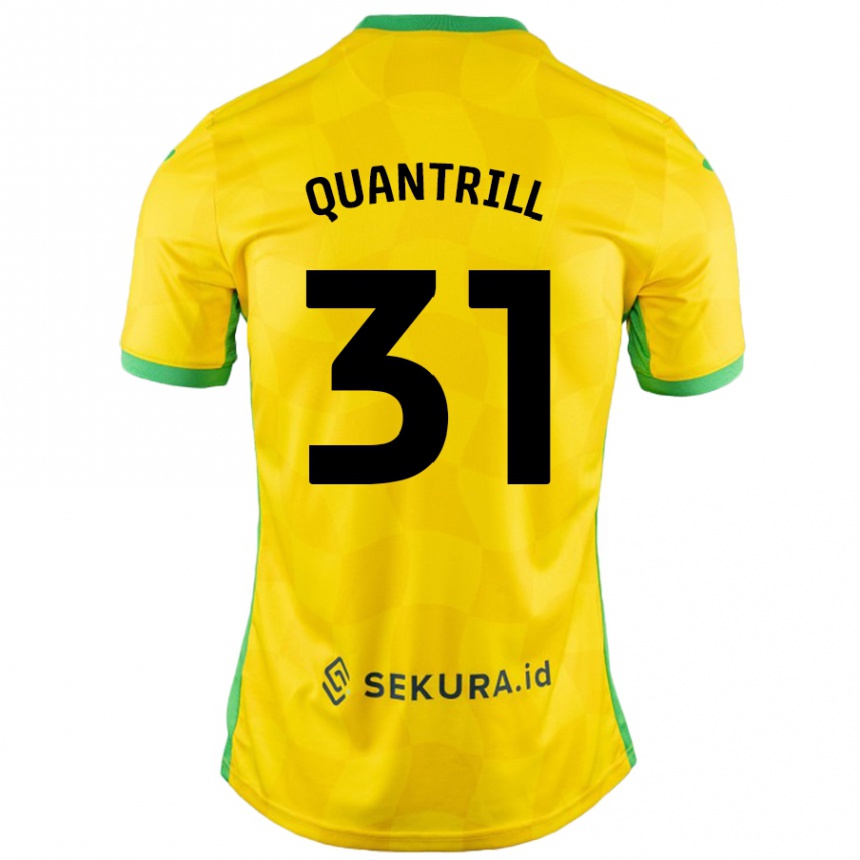 Vyrai Sarah Quantrill #31 Geltona Žalia Namų Marškinėliai 2024/25 T-Shirt