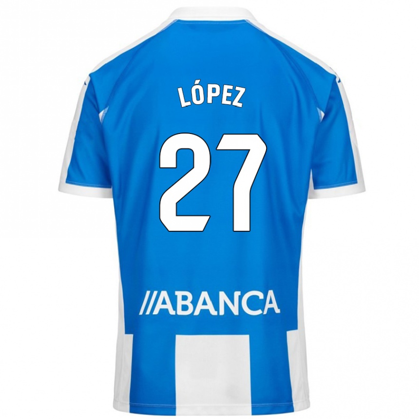 Vyrai Rubén López #27 Mėlyna Balta Namų Marškinėliai 2024/25 T-Shirt