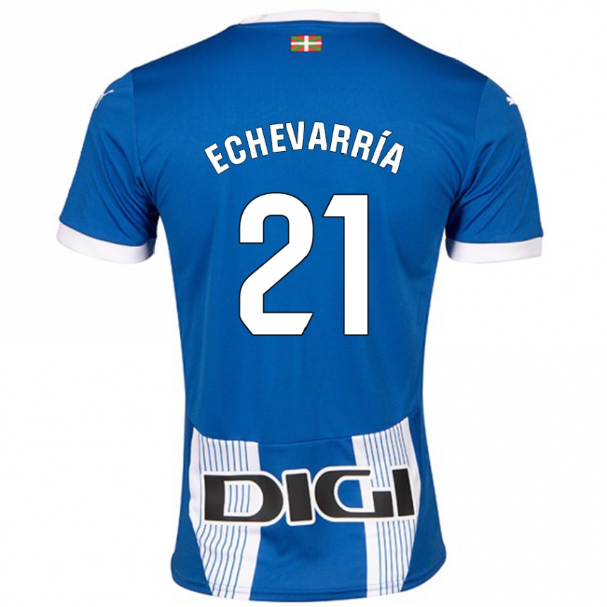 Vyrai Martin Echevarría #21 Mėlyna Namų Marškinėliai 2024/25 T-Shirt