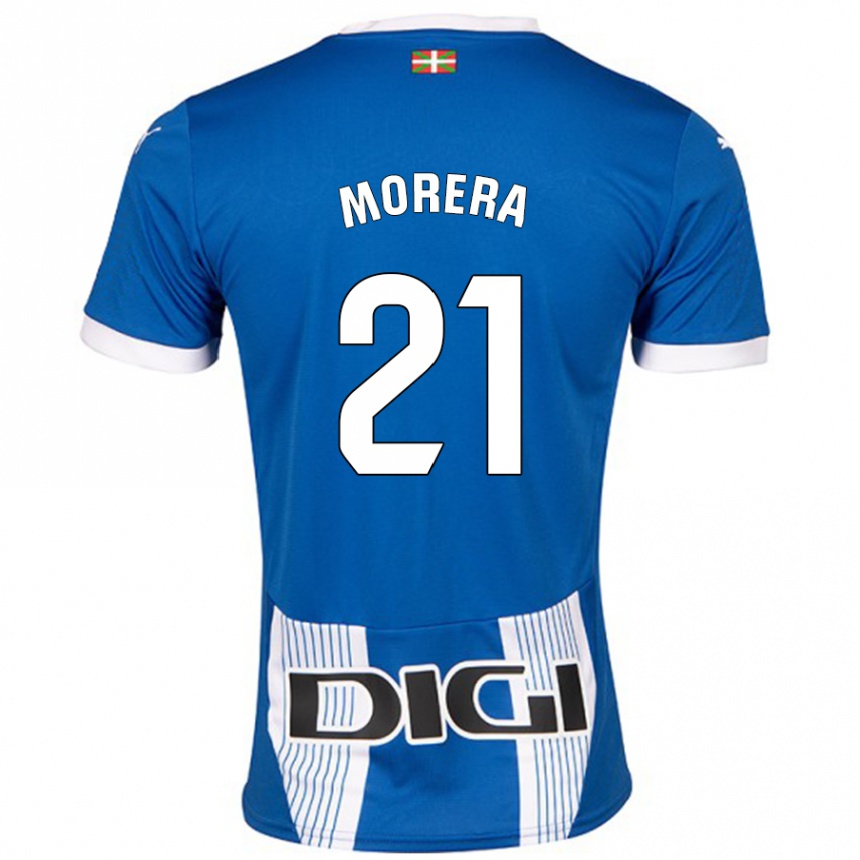 Vyrai Carla Morera #21 Mėlyna Namų Marškinėliai 2024/25 T-Shirt