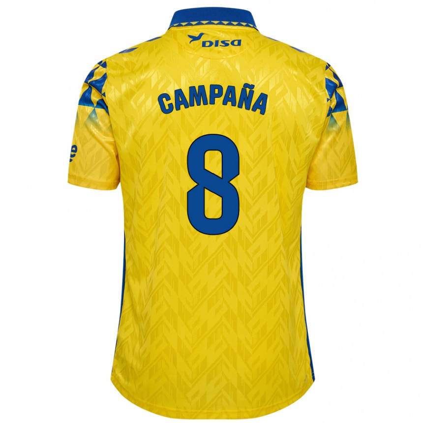 Vyrai José Campaña #8 Geltona Mėlyna Namų Marškinėliai 2024/25 T-Shirt