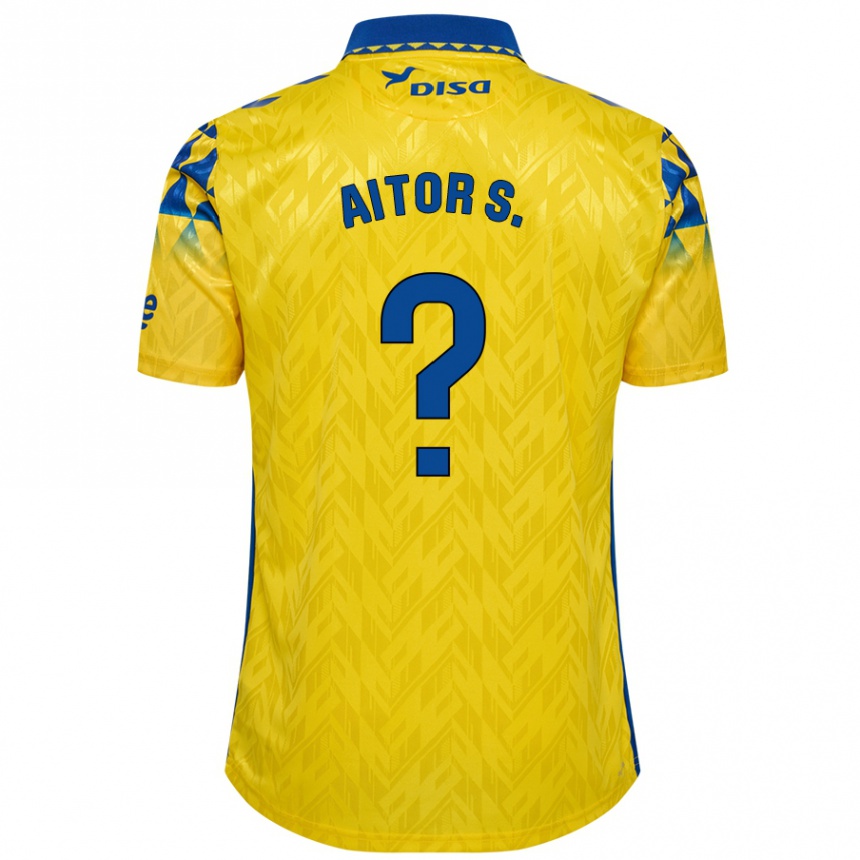 Vyrai Aitor Sánchez #0 Geltona Mėlyna Namų Marškinėliai 2024/25 T-Shirt