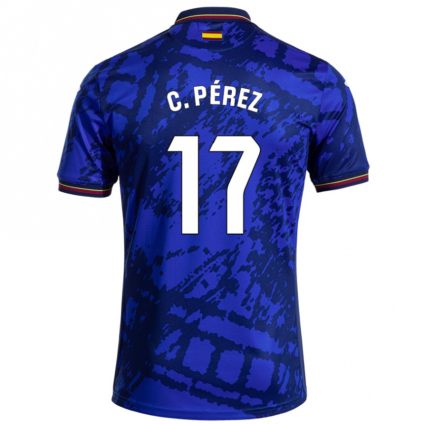 Vyrai Carles Perez #17 Tamsesnė Mėlyna Namų Marškinėliai 2024/25 T-Shirt