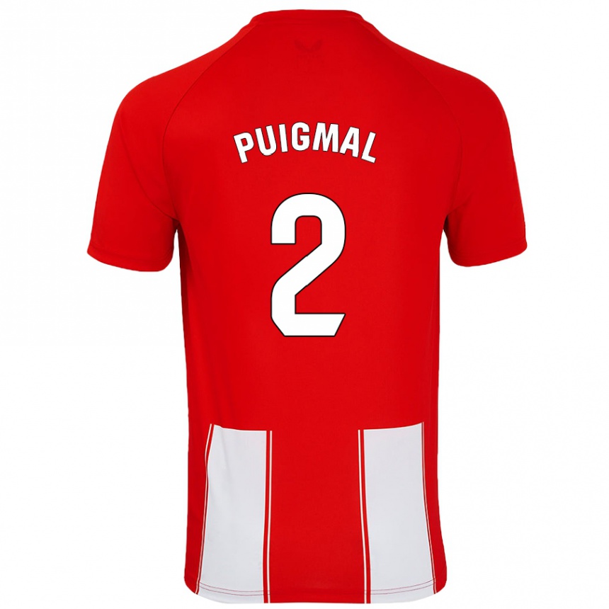 Vyrai Arnau Puigmal #2 Raudona Balta Namų Marškinėliai 2024/25 T-Shirt