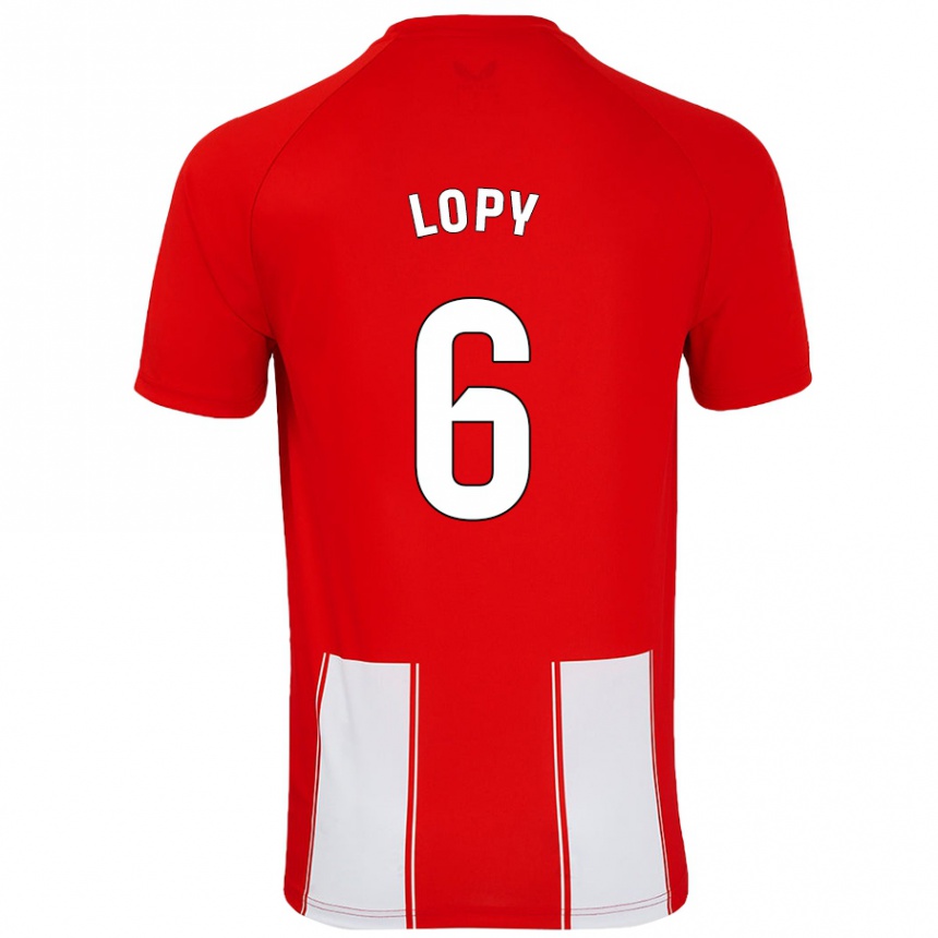 Vyrai Dion Lopy #6 Raudona Balta Namų Marškinėliai 2024/25 T-Shirt