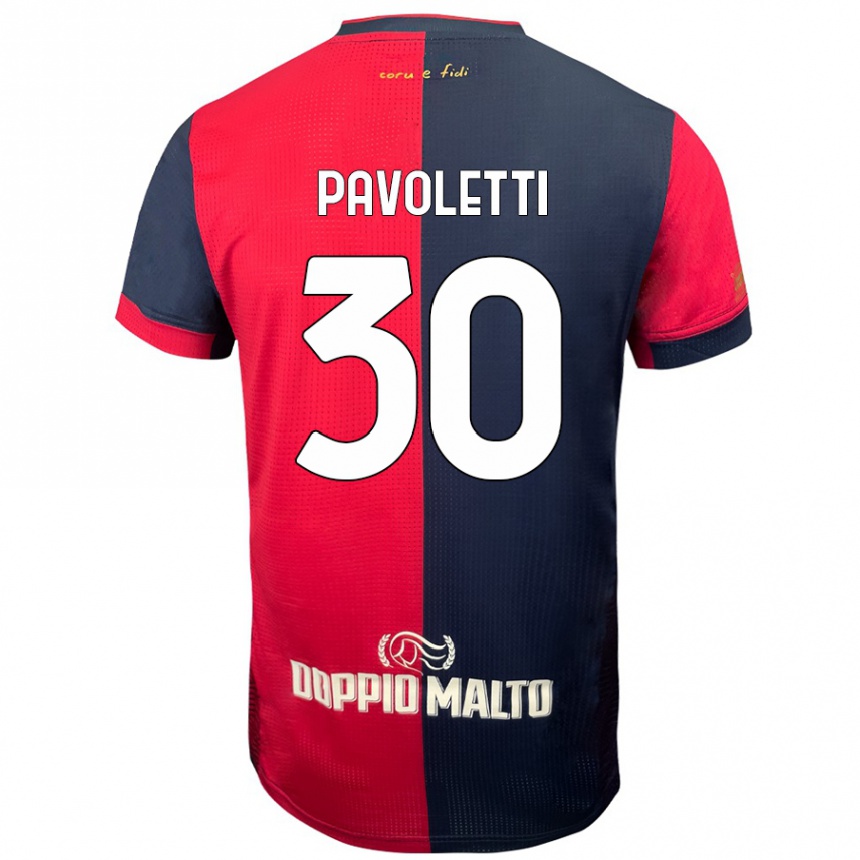 Vyrai Leonardo Pavoletti #30 Raudona Tamsesnė Mėlyna Namų Marškinėliai 2024/25 T-Shirt