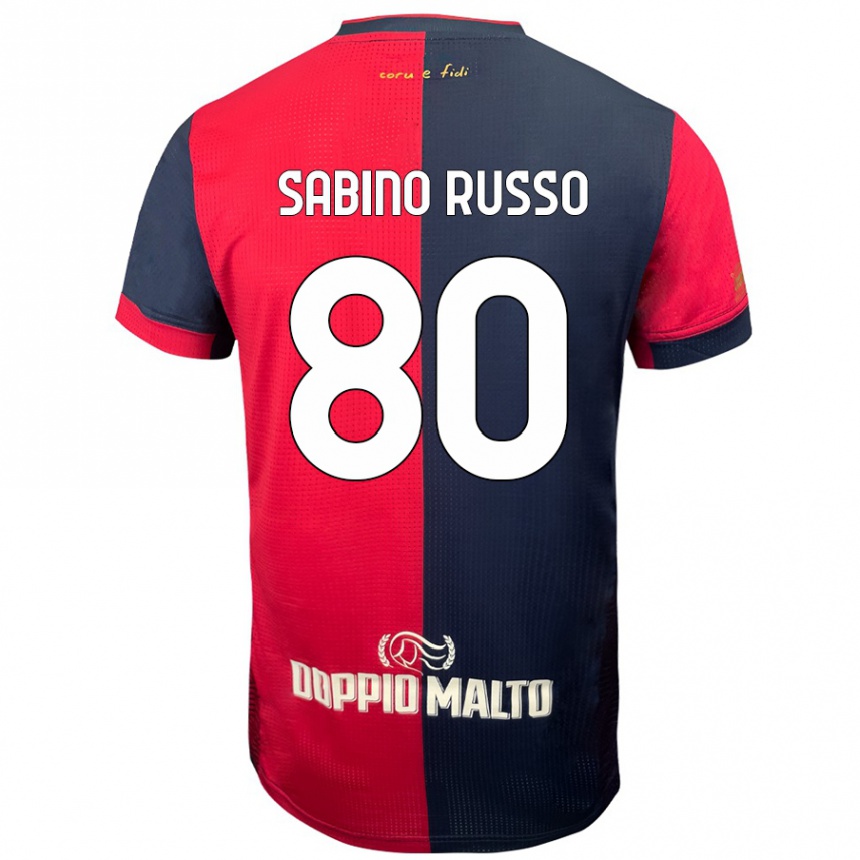 Vyrai Alessandro Sabino Russo #80 Raudona Tamsesnė Mėlyna Namų Marškinėliai 2024/25 T-Shirt