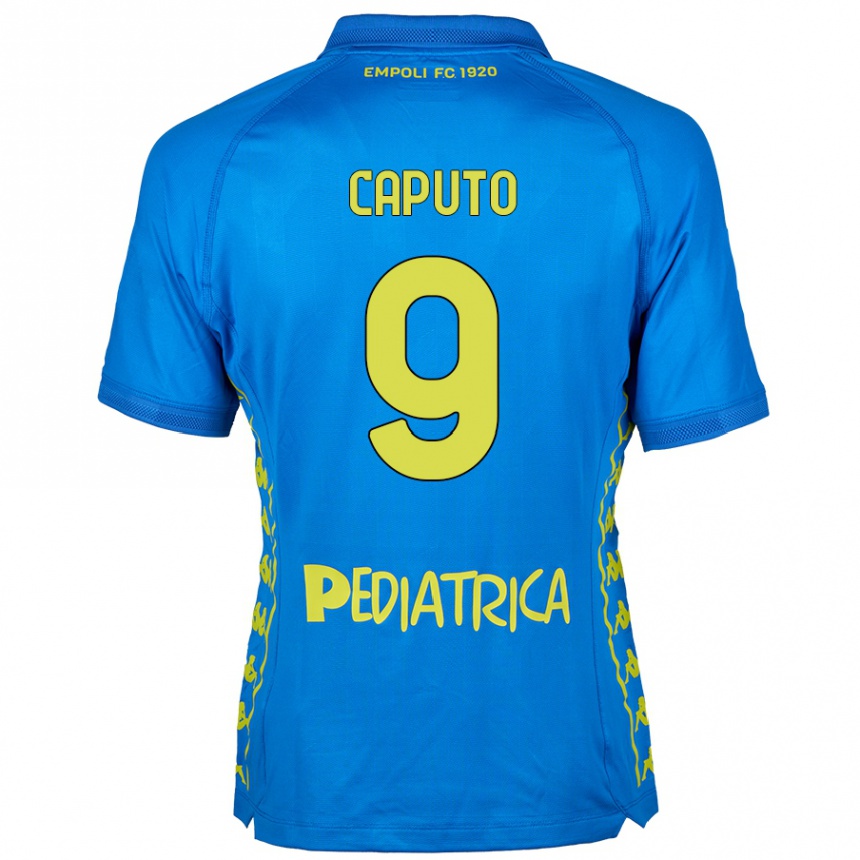 Vyrai Francesco Caputo #9 Mėlyna Namų Marškinėliai 2024/25 T-Shirt