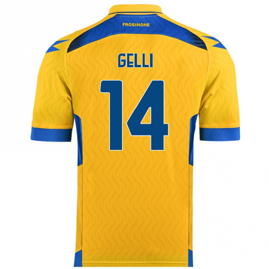 Vyrai Francesco Gelli #14 Geltona Namų Marškinėliai 2024/25 T-Shirt