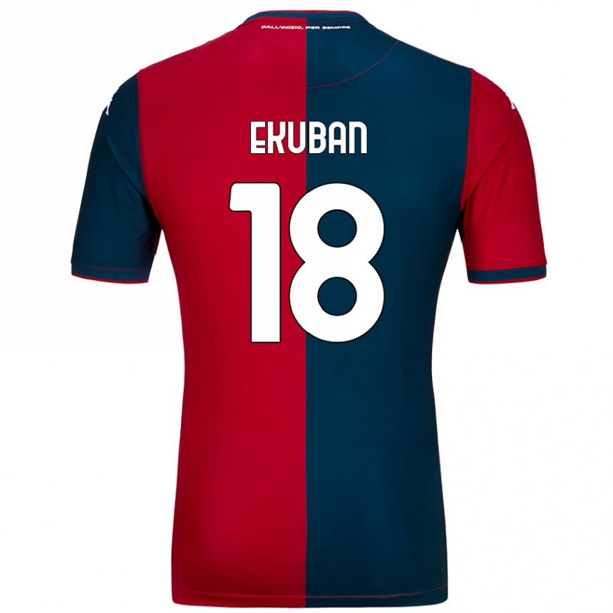 Vyrai Caleb Ekuban #18 Raudona Tamsiai Mėlyna Namų Marškinėliai 2024/25 T-Shirt