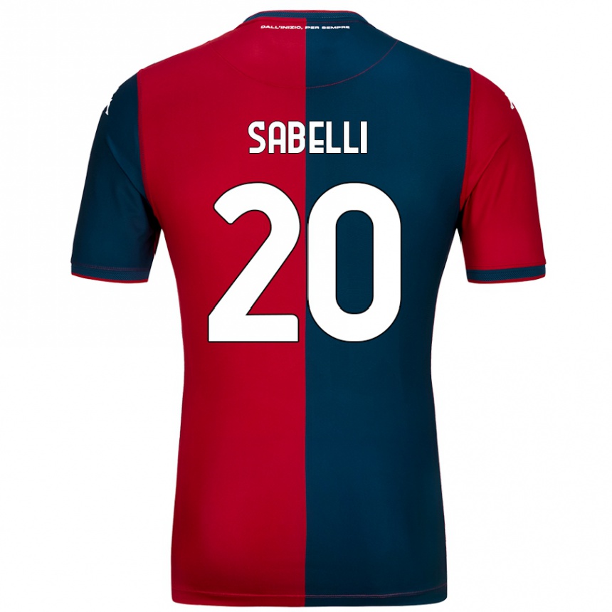 Vyrai Stefano Sabelli #20 Raudona Tamsiai Mėlyna Namų Marškinėliai 2024/25 T-Shirt