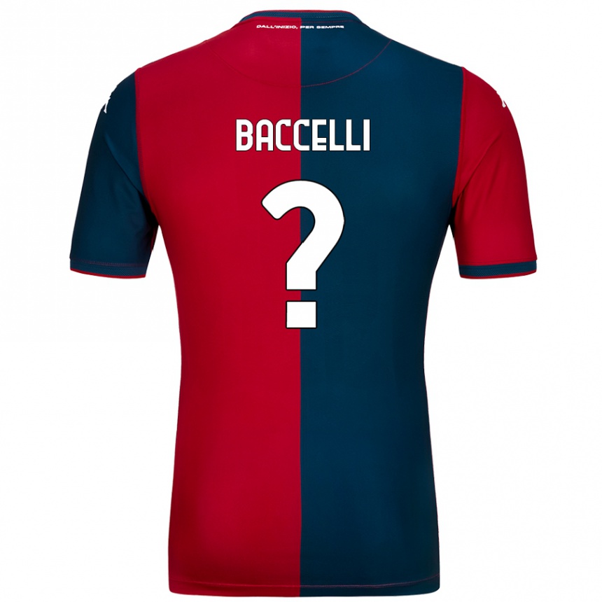 Vyrai Pietro Baccelli #0 Raudona Tamsiai Mėlyna Namų Marškinėliai 2024/25 T-Shirt