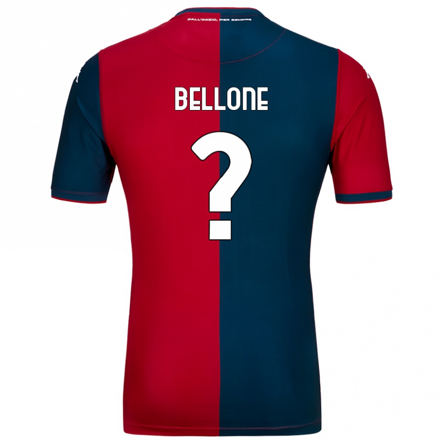 Vyrai Francesco Bellone #0 Raudona Tamsiai Mėlyna Namų Marškinėliai 2024/25 T-Shirt