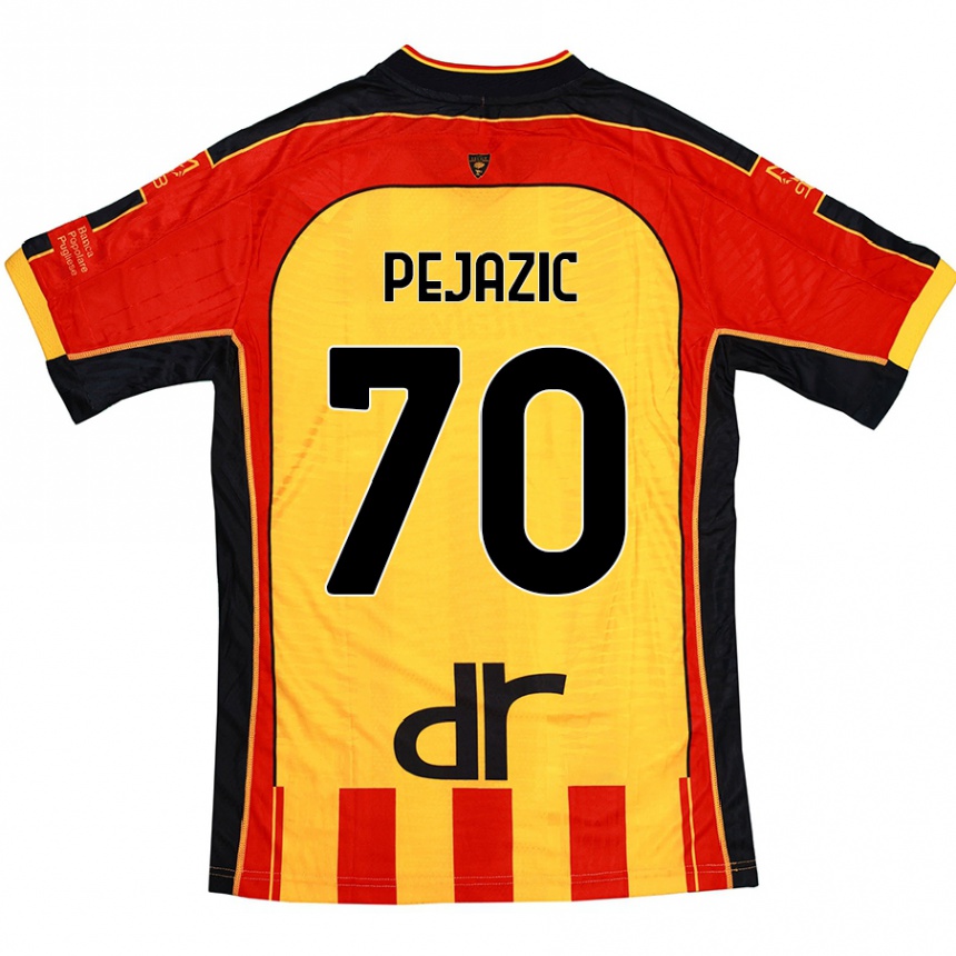 Vyrai Mario Pejazic #70 Geltona Raudona Namų Marškinėliai 2024/25 T-Shirt