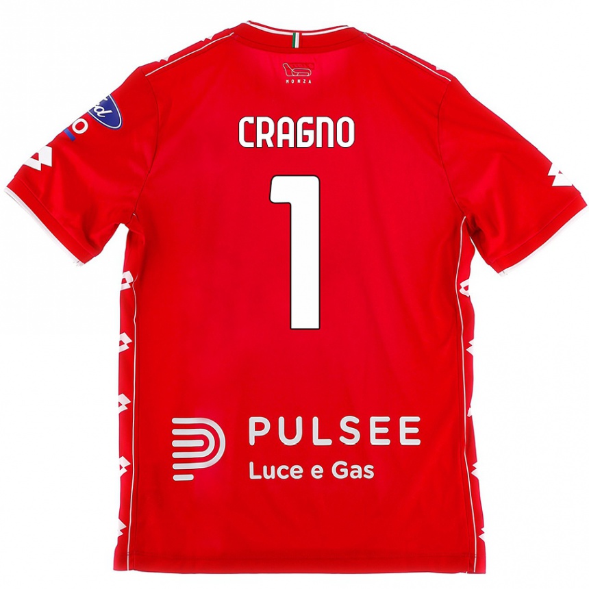 Vyrai Alessio Cragno #1 Raudona Balta Namų Marškinėliai 2024/25 T-Shirt