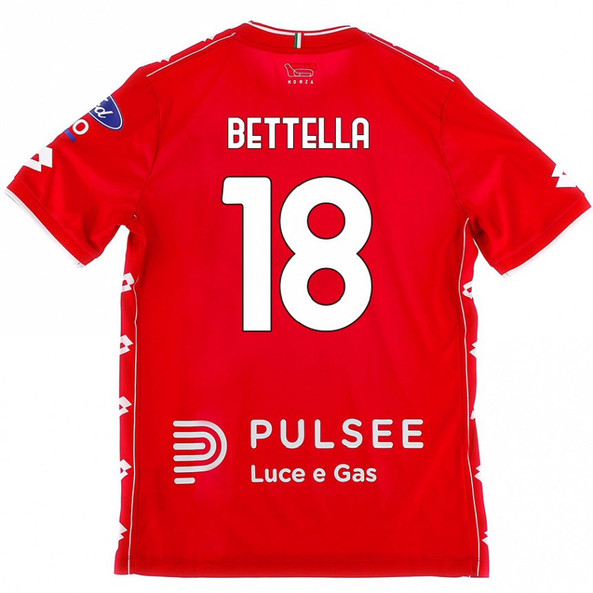 Vyrai Davide Bettella #18 Raudona Balta Namų Marškinėliai 2024/25 T-Shirt