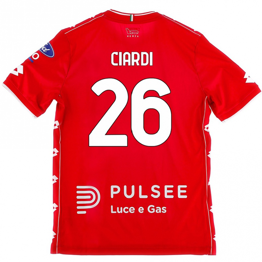 Vyrai Tommaso Ciardi #26 Raudona Balta Namų Marškinėliai 2024/25 T-Shirt