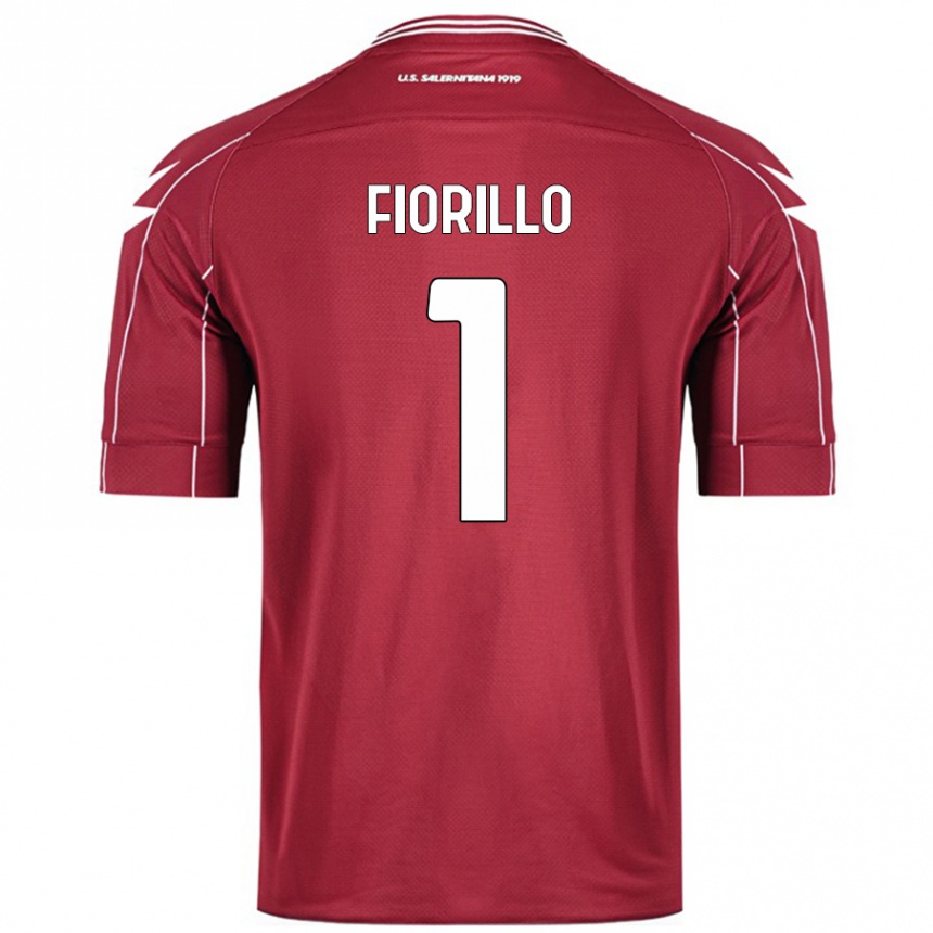 Vyrai Vincenzo Fiorillo #1 Burgundija Namų Marškinėliai 2024/25 T-Shirt