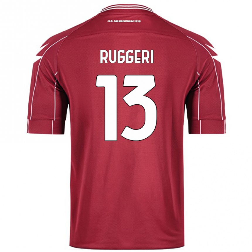 Vyrai Fabio Ruggeri #13 Burgundija Namų Marškinėliai 2024/25 T-Shirt