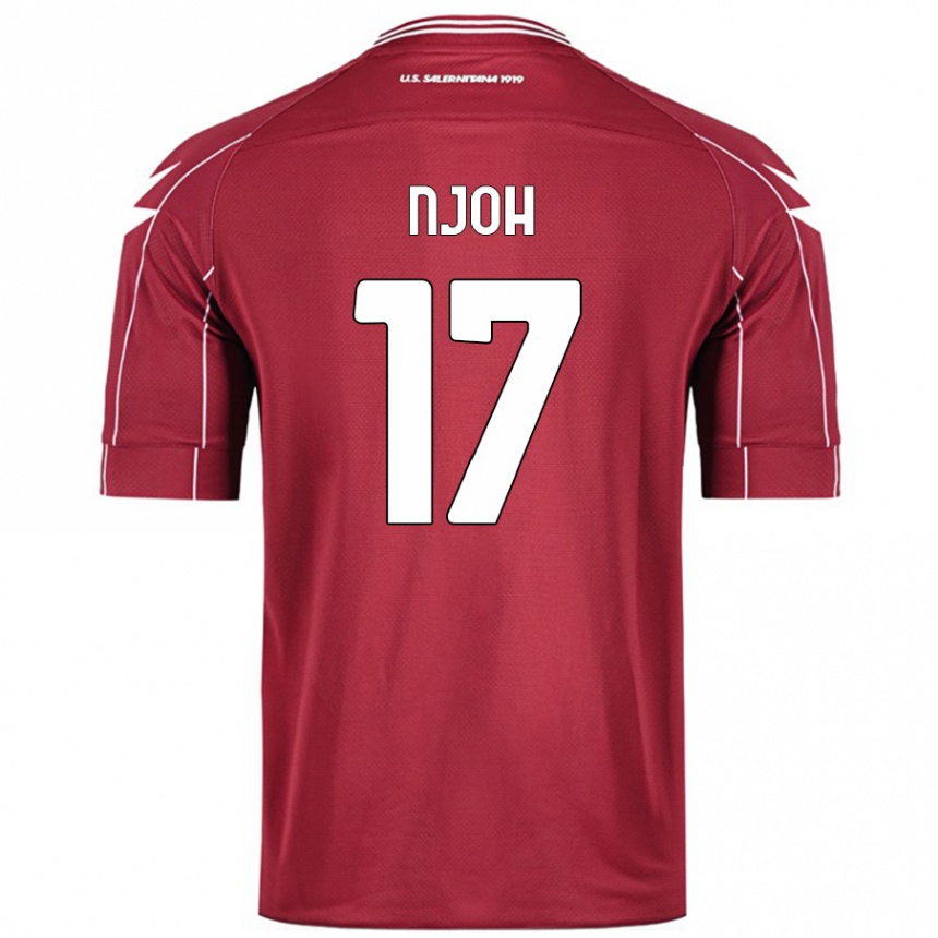 Vyrai Lilian Njoh #17 Burgundija Namų Marškinėliai 2024/25 T-Shirt