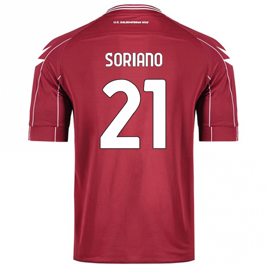 Vyrai Roberto Soriano #21 Burgundija Namų Marškinėliai 2024/25 T-Shirt