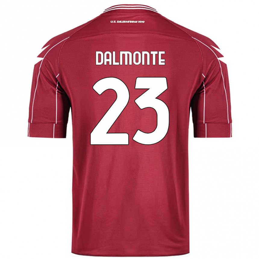 Vyrai Nicola Dalmonte #23 Burgundija Namų Marškinėliai 2024/25 T-Shirt