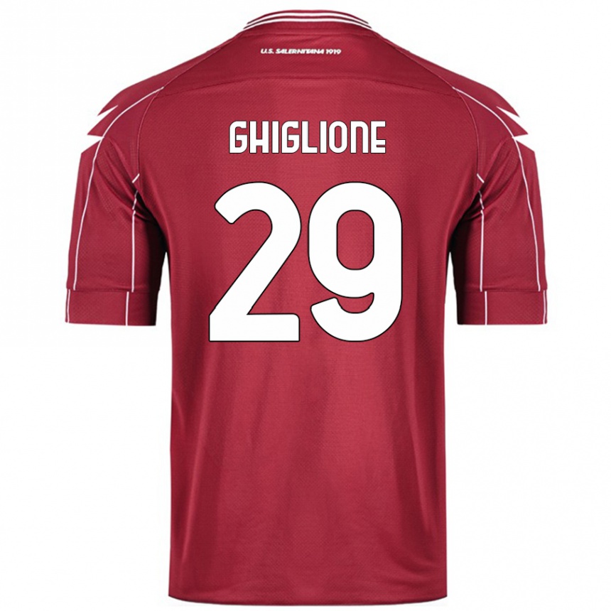 Vyrai Paolo Ghiglione #29 Burgundija Namų Marškinėliai 2024/25 T-Shirt