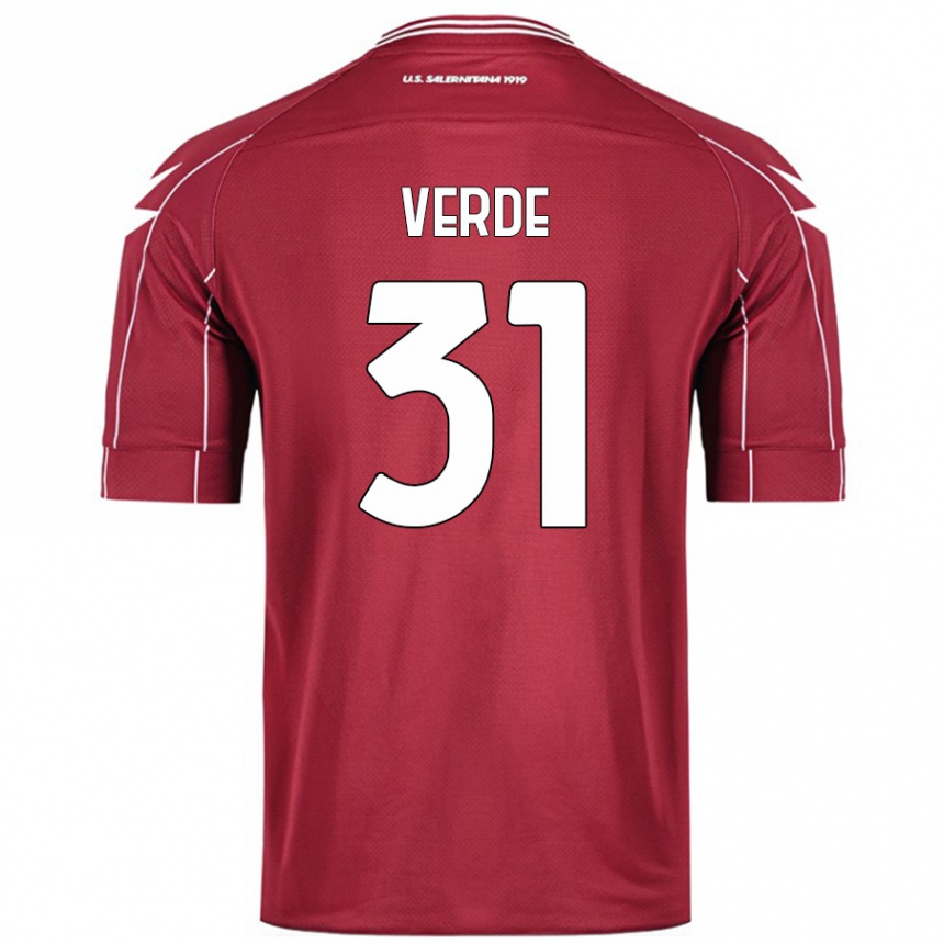 Vyrai Daniele Verde #31 Burgundija Namų Marškinėliai 2024/25 T-Shirt