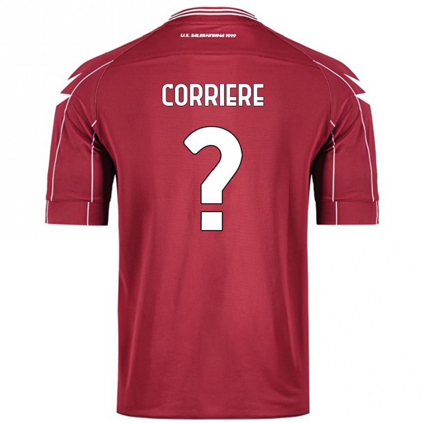 Vyrai Francesco Corriere #0 Burgundija Namų Marškinėliai 2024/25 T-Shirt