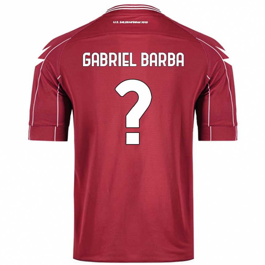 Vyrai Luigi Gabriel Barba #0 Burgundija Namų Marškinėliai 2024/25 T-Shirt