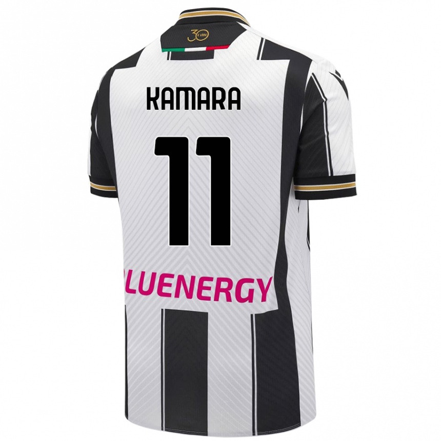 Vyrai Hassane Kamara #11 Balta Juoda Namų Marškinėliai 2024/25 T-Shirt