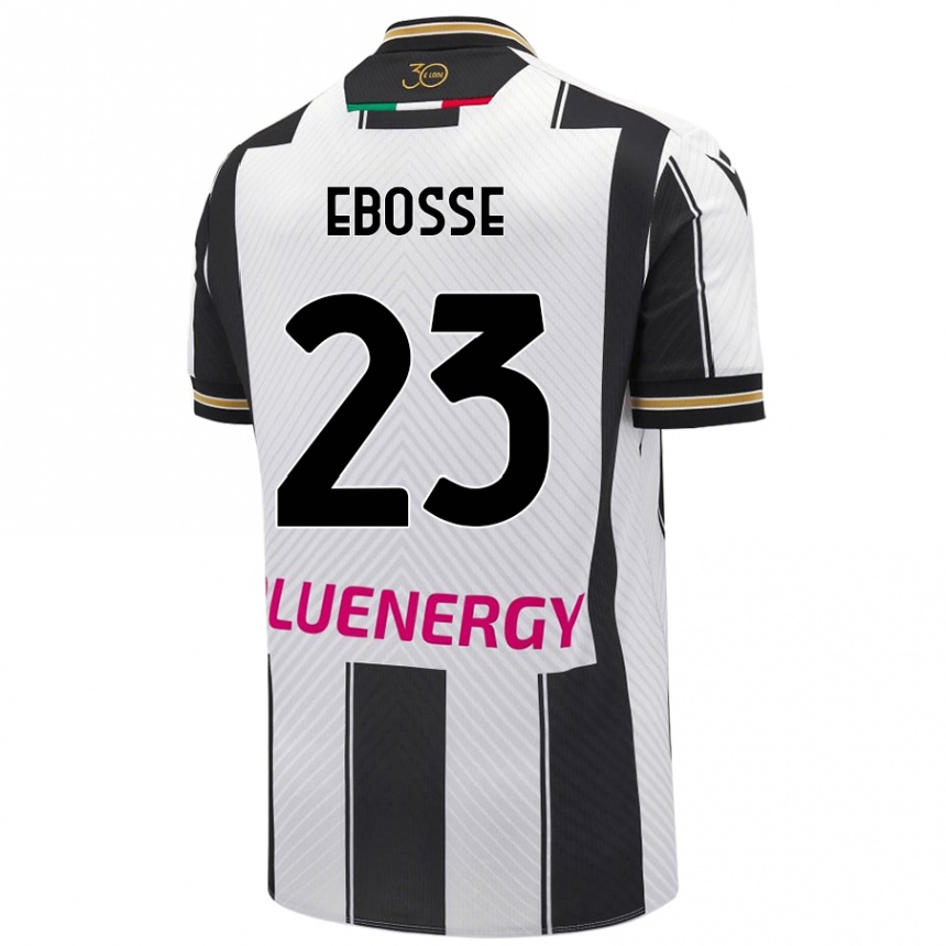 Vyrai Enzo Ebosse #23 Balta Juoda Namų Marškinėliai 2024/25 T-Shirt