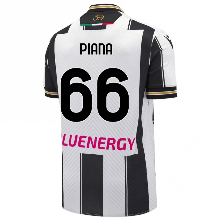 Vyrai Edoardo Piana #66 Balta Juoda Namų Marškinėliai 2024/25 T-Shirt