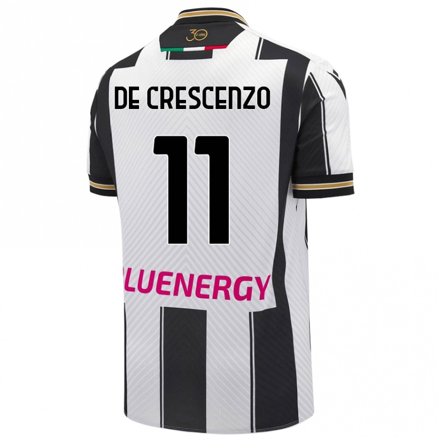 Vyrai Marco De Crescenzo #11 Balta Juoda Namų Marškinėliai 2024/25 T-Shirt