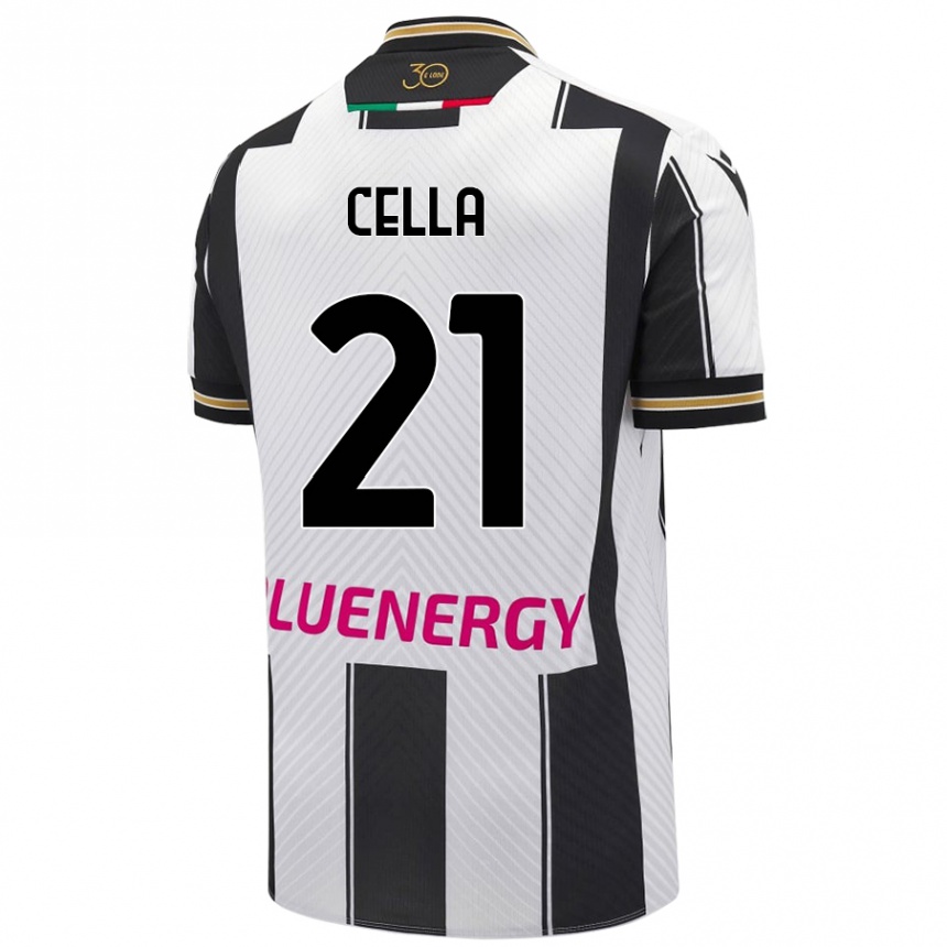 Vyrai Leonardo Cella #21 Balta Juoda Namų Marškinėliai 2024/25 T-Shirt