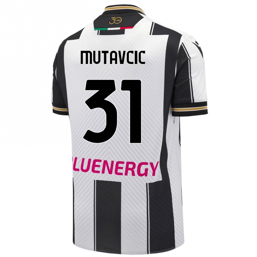 Vyrai Jan Mutavcic #31 Balta Juoda Namų Marškinėliai 2024/25 T-Shirt